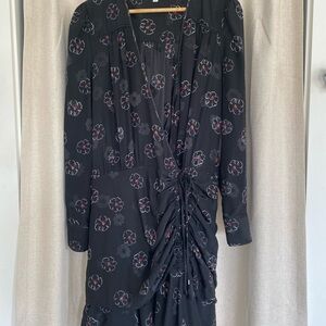 Veronica Beard Anders Silk Floral Black Mini Dress- Size 8